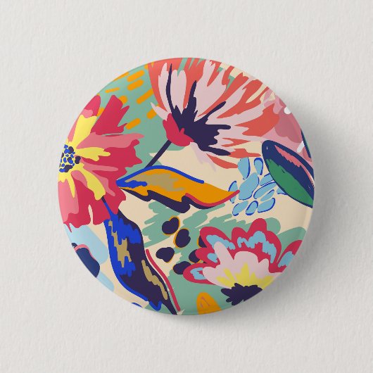 Badge Rond 5 Cm Forêt et rose (Devant)