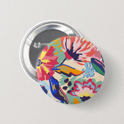 Badge Rond 5 Cm Forêt et rose (Devant & derrière)