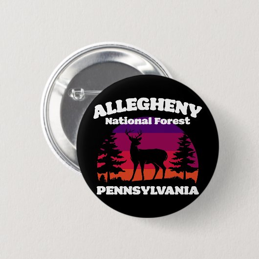 Badge Rond 5 Cm Forêt nationale d'Allegheny (Devant & derrière)