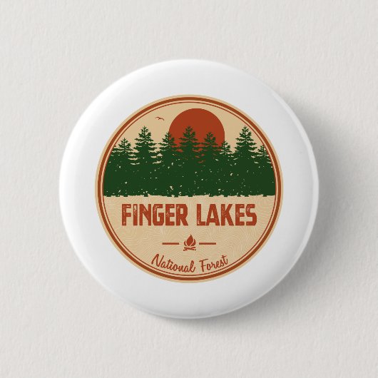 Badge Rond 5 Cm Forêt nationale de Finger Lakes (Devant)