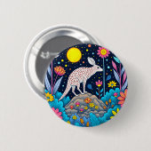 Badge Rond 5 Cm Forêt nocturne rêveuse (Devant & derrière)