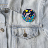 Badge Rond 5 Cm Forêt nocturne rêveuse (En situation)