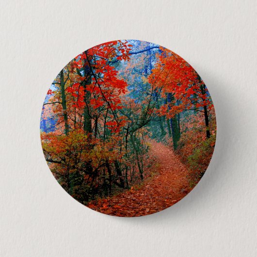 Badge Rond 5 Cm Forêt peinte Flamme d'automne Cadeaux d'aquarelle (Devant)