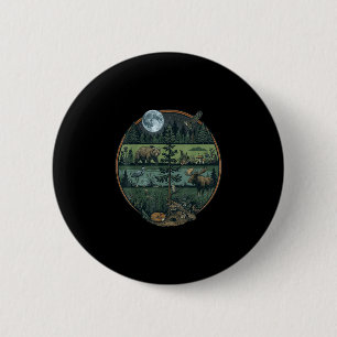 Badge Rond 5 Cm Forêt rétro arbres nature faune extérieur hommes