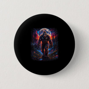 Badge Rond 5 Cm Forêt rétro sasquatch bigfoot randonnée nature