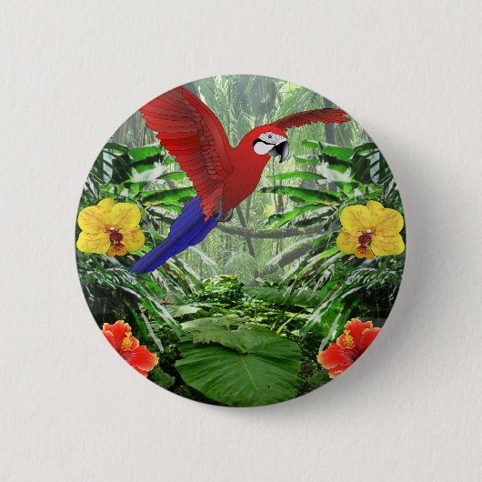 Badge Rond 5 Cm Forêt tropicale tropicale (Devant)