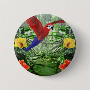Badge Rond 5 Cm Forêt tropicale tropicale