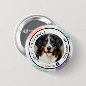 Badge Rond 5 Cm Forever in Our Hearts Pet Memorial Pastel Glitter (Devant & derrière)