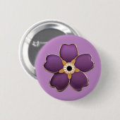 Badge Rond 5 Cm Forget Me Not Flower (Devant & derrière)