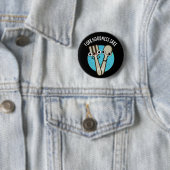 Badge Rond 5 Cm Fork Goodness Sake Funny Utensio Pun Dark BG (En situation)