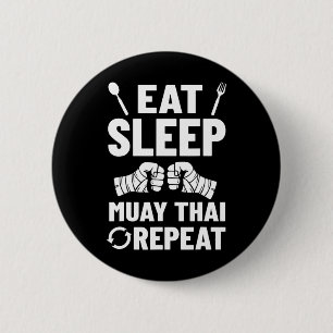 Badge Rond 5 Cm Formation de combattant de Muay Thai Kickboxing Dé