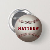 Badge Rond 5 Cm Forme de baseball nom personnalisé (Devant & derrière)