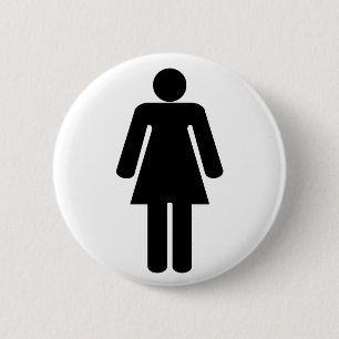 Badge Rond 5 Cm Forme de femme