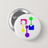 Badge Rond 5 Cm Formes géométriques abstraites (Devant & derrière)