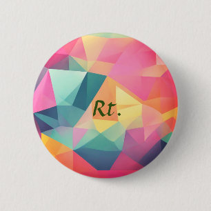 Badge Rond 5 Cm Formes géométriques abstraites colorées ajoutent l