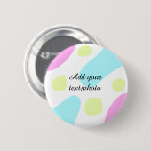 Badge Rond 5 Cm Formes géométriques abstraites pastel ajouter nom (Devant & derrière)
