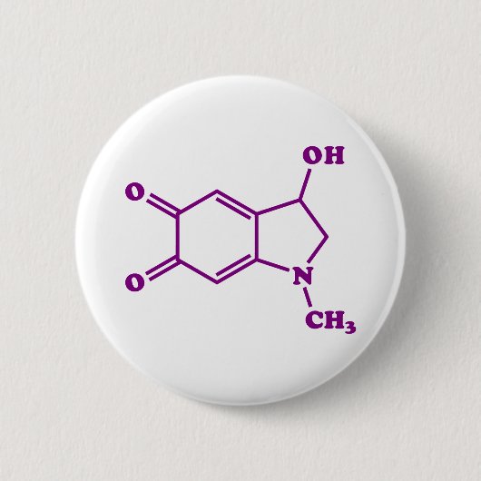 Badge Rond 5 Cm Formule chimique moléculaire adrénochrome (Devant)
