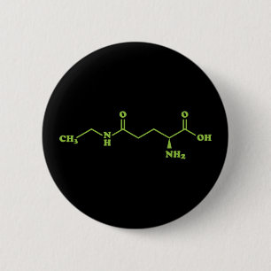 Badge Rond 5 Cm Formule chimique moléculaire de la théanine du thé