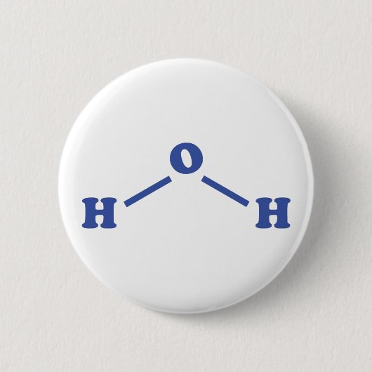 Badge Rond 5 Cm Formule chimique moléculaire de l'eau (Devant)