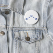 Badge Rond 5 Cm Formule chimique moléculaire de l'eau (En situation)