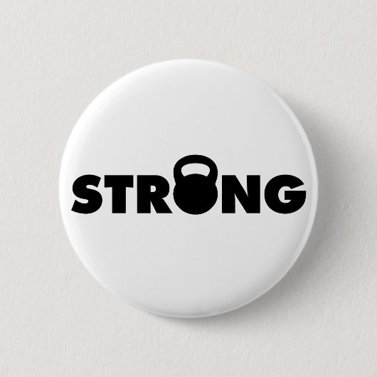 Badge Rond 5 Cm FORT - Kettlebell entraînement Motivation (Devant)