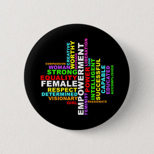 Badge Rond 5 Cm Forte femme Word Cloud