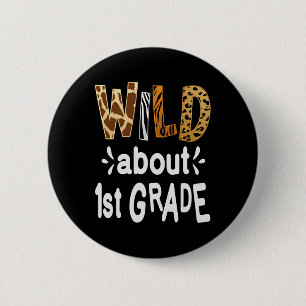 Badge Rond 5 Cm Fou de la 1re année Bienvenue Byck à l'école en pr