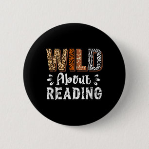 Badge Rond 5 Cm Fou de lecture de livres Lecteur amateur Animaux L