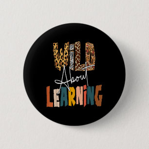 Badge Rond 5 Cm Fou de l'enseignant apprentissage Byck à l'école e