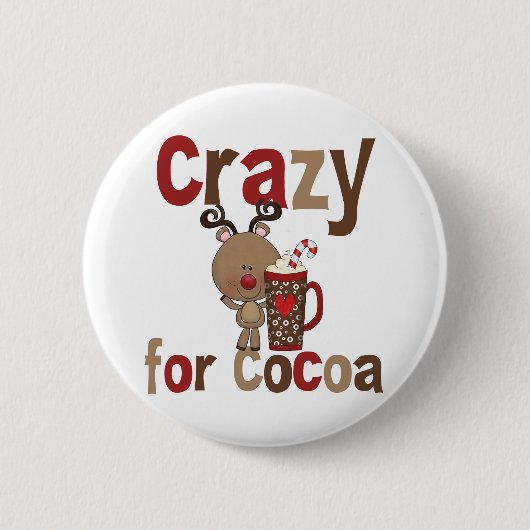 Badge Rond 5 Cm Fou pour le cacao (Devant)