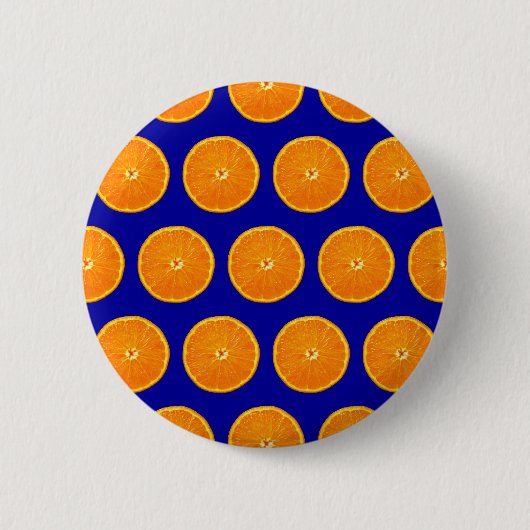 Badge Rond 5 Cm Fou sur Clementines - Bleu (Devant)