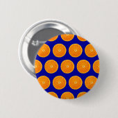 Badge Rond 5 Cm Fou sur Clementines - Bleu (Devant & derrière)