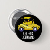 Badge Rond 5 Cm Foudre au fromage Funny Cheese Pun Dark BG (Devant & derrière)