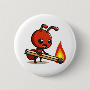Badge Rond 5 Cm Fourmi de feu