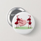 Badge Rond 5 Cm Fourmis mignonnes du jour de Valentines (Devant & derrière)
