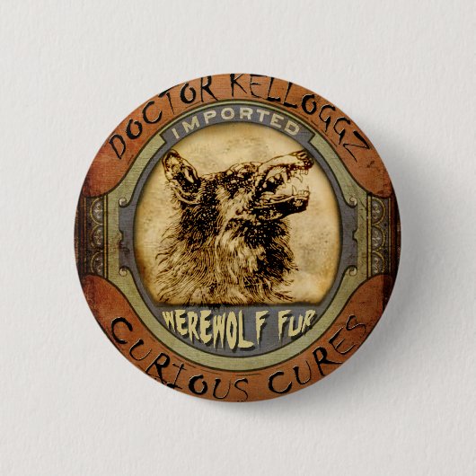 Badge Rond 5 Cm Fourrure de loup-garou (Devant)