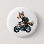 Badge Rond 5 Cm Fox à vélo (Devant)