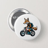Badge Rond 5 Cm Fox à vélo (Devant & derrière)