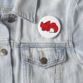 Badge Rond 5 Cm Fox courbé de sommeil (En situation)
