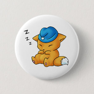 Badge Rond 5 Cm Fox de casquette de sommeil
