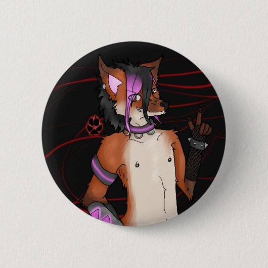 Badge Rond 5 Cm Fox d'en cuivre (Devant)