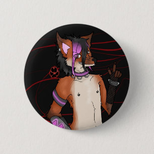 Badge Rond 5 Cm Fox d'en cuivre