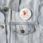 Badge Rond 5 Cm Fox et Rabbit Meilleur ami (En situation)