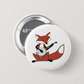 Badge Rond 5 Cm Fox jouant le banjo (Devant & derrière)