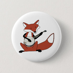 Badge Rond 5 Cm Fox jouant le banjo