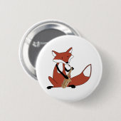 Badge Rond 5 Cm Fox jouant le saxophone (Devant & derrière)