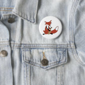Badge Rond 5 Cm Fox jouant le saxophone (En situation)