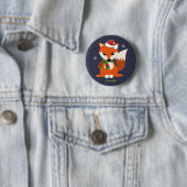 Badge Rond 5 Cm Fox mignon de Noël et nom fait sur commande (En situation)