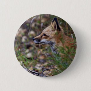 Badge Rond 5 Cm Fox rouge - Profil d'un Fox