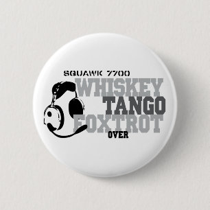 Badge Rond 5 Cm Fox-trot de tango de whiskey - humour d'aviation